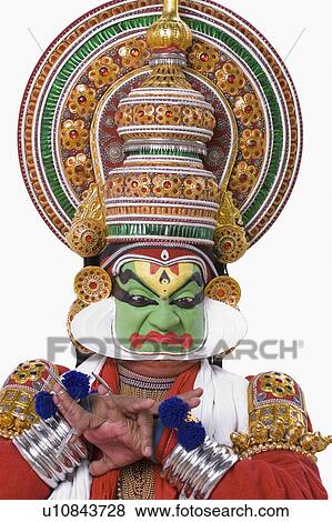 Stock Photo - Close-up of a Kathakali dance performer. Fotosearch