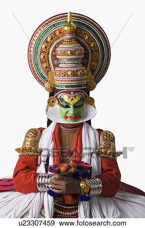 Close-up of a Kathakali dance performer View Large Photo Image Stock Photo - Close-up of a Kathakali dance performer. Fotosearch