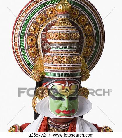 Stock Photo - Close-up of a Kathakali dance performer. Fotosearch