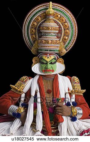 Stock Photography - Close-up of a Kathakali dance performer. Fotosearch