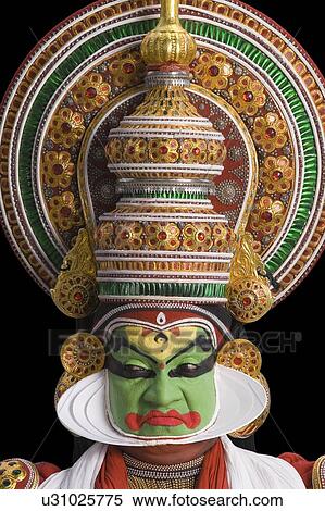 Stock Photography - Close-up of a Kathakali dance performer. Fotosearch