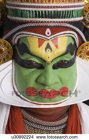 Portrait of a Kathakali dance performer View Large Photo Image Picture - Portrait of a Kathakali dance performer. Fotosearch