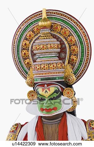 Portrait of a Kathakali dance performer View Large Photo Image Stock Photo - Portrait of a Kathakali dance performer. Fotosearch