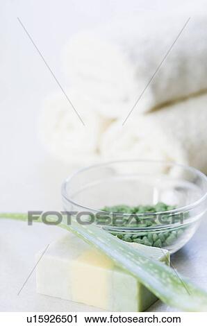 Close-up of aromatherapy products with towels View Large Photo Image Stock Image - Close-up of aromatherapy products with towels. Fotosearch