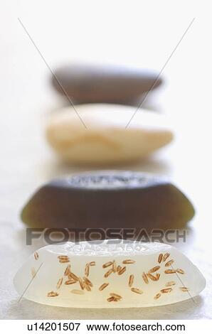 Close-up of soaps in a row View Large Photo Image Stock Photo - Close-up of soaps in a row. Fotosearch