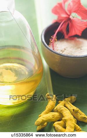 Close-up of spa treatment products on a banana leaf View Large Photo Image Picture - Close-up of spa treatment products on a banana leaf. Fotosearch