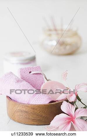 Close-up of spa treatment products View Large Photo Image Stock Photo - Close-up of spa treatment products. Fotosearch