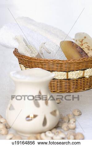 Close-up of spa treatment products View Large Photo Image Stock Photograph - Close-up of spa treatment products. Fotosearch