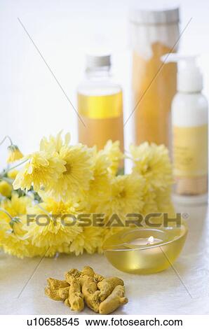 Close-up of spa treatment products View Large Photo Image Stock Photography - Close-up of spa treatment products. Fotosearch