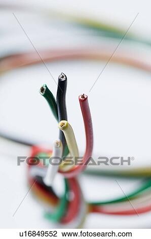 Close-up of multi-colored power cables View Large Photo Image Stock Image - Close-up of multi-colored power cables. Fotosearch