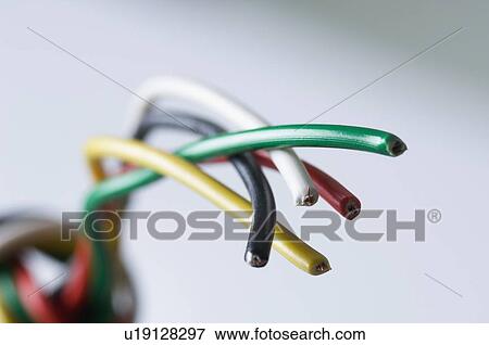 Close-up of multi-colored power cables View Large Photo Image Stock Photo - Close-up of multi-colored power cables. Fotosearch