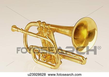 Close-up of a trumpet View Large Photo Image Stock Photo - Close-up of a trumpet. Fotosearch
