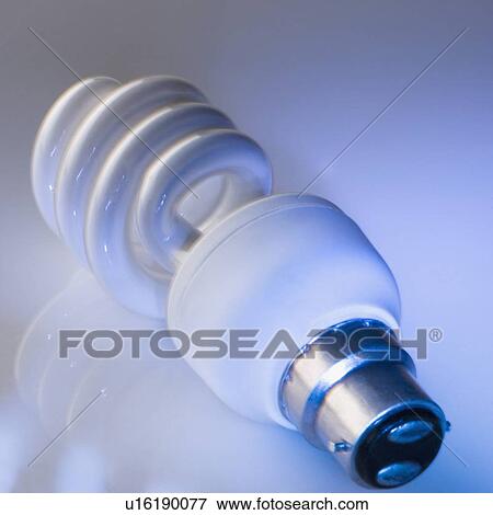 Stock Photo - Close-up of a compact fluorescent light bulb. Fotosearch