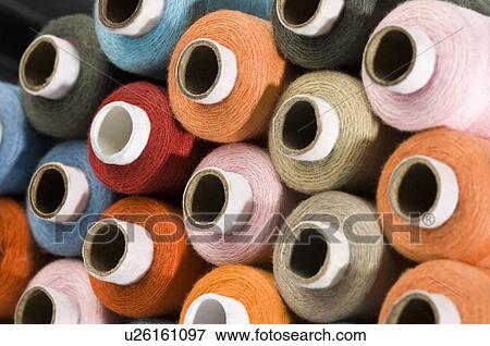 Close-up of spools of thread View Large Photo Image Stock Photo - Close-up of spools of thread. Fotosearch