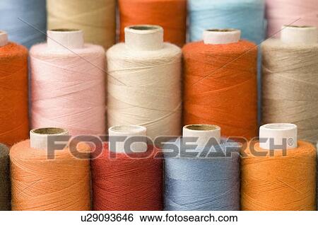Stock Photograph - Close-up of spools of thread. Fotosearch