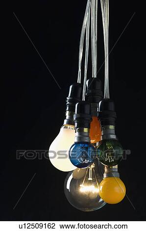 Six light bulbs hanging on wires View Large Photo Image Stock Image - Six light bulbs hanging on wires. Fotosearch