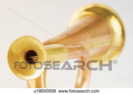 Close-up of a bugle View Large Photo Image Stock Photo - Close-up of a bugle. Fotosearch