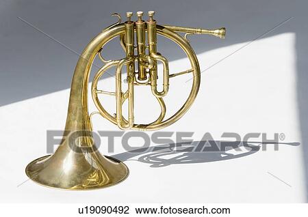 Stock Image - Close-up of a French horn. Fotosearch