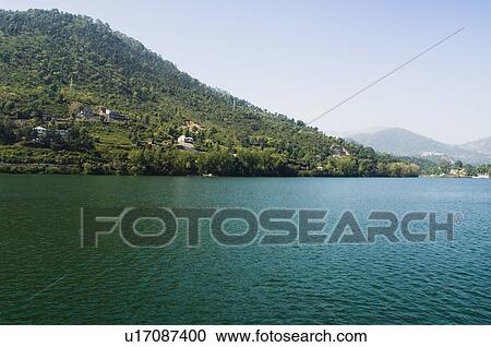 Stock Image - Mountain at the lakeside. Fotosearch