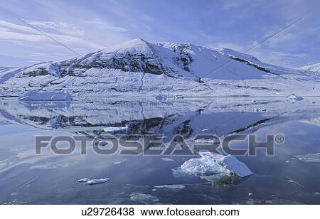 Stock Photo - Early winter impressions in Hare fjord. Scoresbysund, East Greenland. Fotosearch