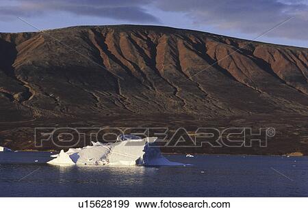 Stock Photo - Late autumn sun in Hare fjord. Scoresbysund, East Greenland. Fotosearch