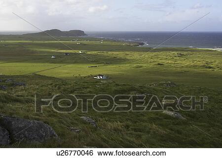 Stock Photograph - Tiree landscape - Sandaig taken from Ben Hough. Ben Sandaig, Argyll, Scotland, UK. Fotosearch