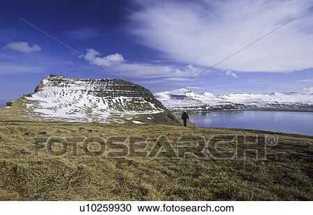 Stock Image - View from Hornbjarg towards Hornvik Bay. Northern Iceland.. Fotosearch