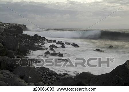 Stock Image - Wave movement - espanola. Galapagos.. Fotosearch