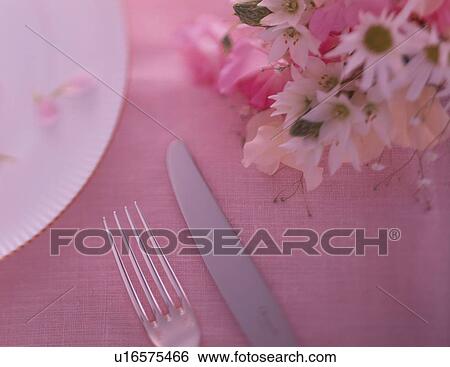 Place Setting With Flowers View Large Photo Image Stock Photograph - Place Setting With Flowers. Fotosearch