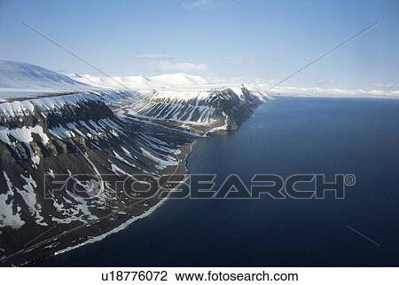 Fjords along south-west coast of Svalbaard / Sptisbergen from the air. Norway View Large Photo Image Stock Image - Fjords along south-west coast of Svalbaard / Sptisbergen from the air. Norway. Fotosearch