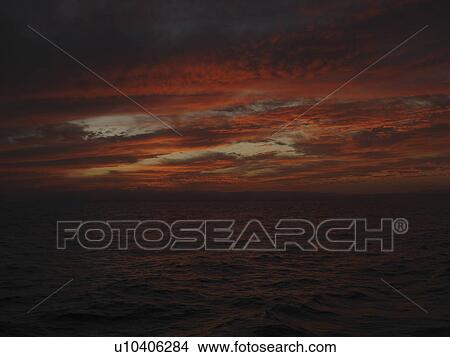 Picture - The famous colours of a Red Sea Sunset. Red Sea. Egypt.. Fotosearch