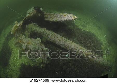 Stock Photo - Anchor from German Battleship Seydlitz, Scapa Flow, Orkney islands, Scotland, UK. Fotosearch