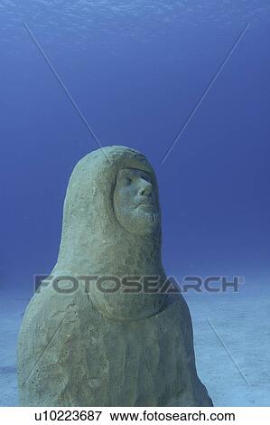Stock Photo - First Elder of ATLANTIS sculpture park, Cayman Brac, Cayman Islands, Caribbean. Fotosearch