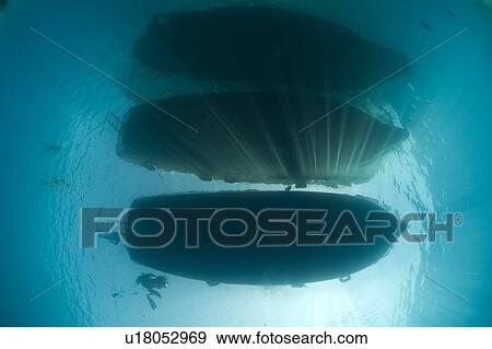 Underwater view of dive boats. Red Sea, Egypt. View Large Photo Image Stock Photo - Underwater view of dive boats. Red Sea, Egypt.. Fotosearch