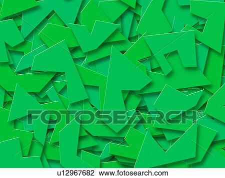 Stock Image - Green Abstract Shapes. Fotosearch