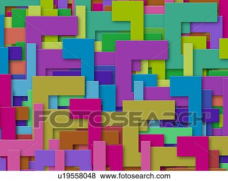 Stock Photo - Multi-Colored Abstract Shapes. Fotosearch