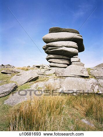 Stacked stones on rocky hillside, Bodmin Moor, Cornwall, UK View Large Photo Image Stock Image - Stacked stones on rocky hillside, Bodmin Moor, Cornwall, UK. Fotosearch