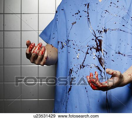 Blood on Doctor's Hands View Large Photo Image Stock Photo - Blood on Doctor's Hands. Fotosearch