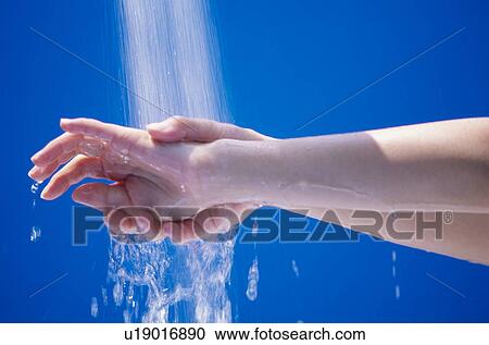 Stock Image - Person Washing Hands. Fotosearch