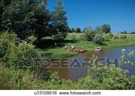 Canoes On River View Large Photo Image Stock Photograph - Canoes On River. Fotosearch