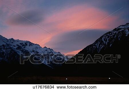 Mount Cook At Sunset View Large Photo Image Picture - Mount Cook At Sunset. Fotosearch
