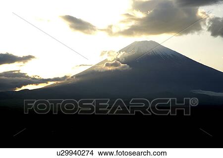 Mt. Fuji And The Sun View Large Photo Image Picture - Mt. Fuji And The Sun. Fotosearch