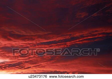 Cloudy Sky In Red View Large Photo Image Stock Photograph - Cloudy Sky In Red. Fotosearch