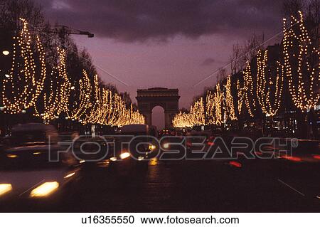 Christmas Illuminations On Champs-Elysees View Large Photo Image Stock Image - Christmas Illuminations On Champs-Elysees. Fotosearch