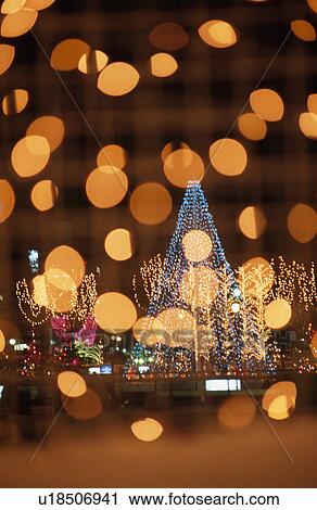 Stock Image - Christmas Lights And Tree. Fotosearch