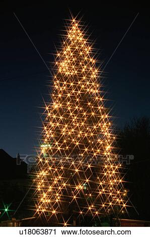 Illuminated Christmas Tree View Large Photo Image Stock Image - Illuminated Christmas Tree. Fotosearch