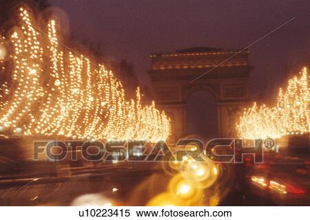 Illuminations And The Arch Of Triumph View Large Photo Image Stock Photography - Illuminations And The Arch Of Triumph. Fotosearch