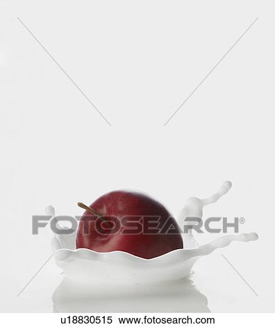Apple Falling into Milk View Large Photo Image Stock Photography - Apple Falling into Milk. Fotosearch