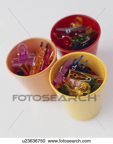 Cups Filled With Clips View Large Photo Image Stock Image - Cups Filled With Clips. Fotosearch