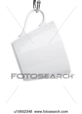 Mug hanging from hook (close-up) View Large Photo Image Stock Photo - Mug hanging from hook (close-up). Fotosearch